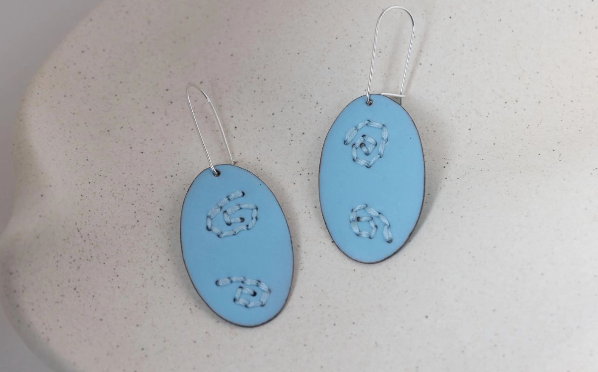 Vitreous enamel earrings